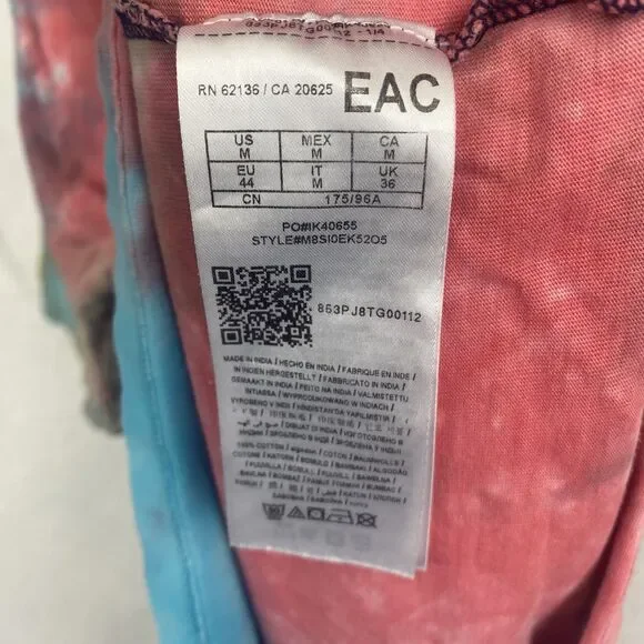 Guess x Chinatown Smiley Shirt Adult Medium Colorful Tie Dye Logo Short Sleeve - Picture 7 of 8